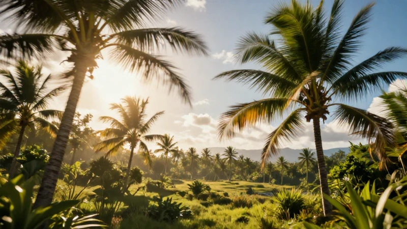La influencia del clima: Conoce los elementos esenciales en nuestro entorno 4 Paisaje tropical dinámico para revista educativa