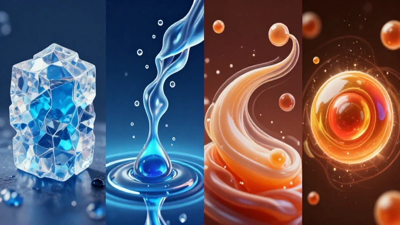 Visual vibrante de los estados de la materia