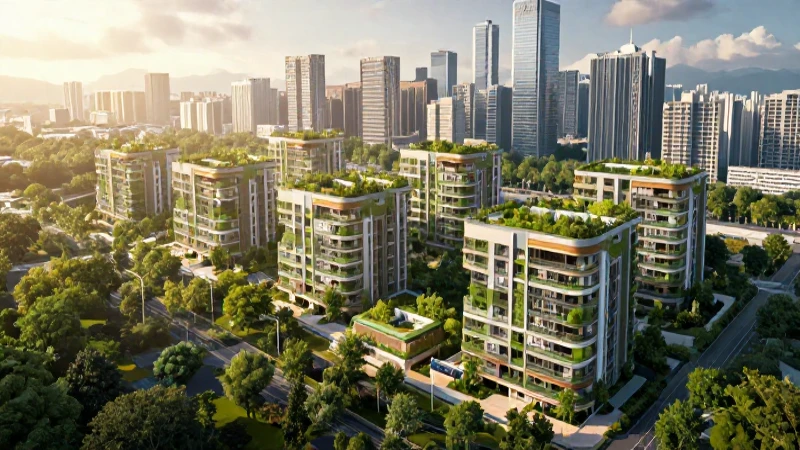 Problemas en las grandes ciudades: conoce sus soluciones 3 Comunidad sostenible moderna con vistas a la ciudad
