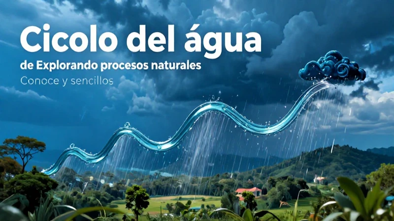Explorando procesos naturales: Conoce y sencillos 3 Ilustración del ciclo del agua en un paisaje mexicano