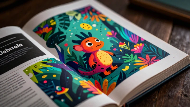 Creatura vibrante en libro educativo mexicano