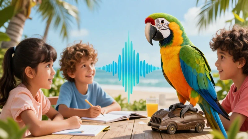Educación: niños aprendiendo sonidos de animales