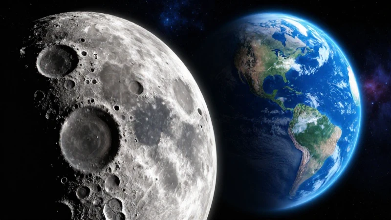 Luna y Tierra en dramático espacio