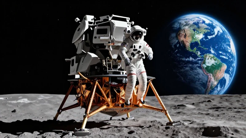 Aterrizaje lunar moderno e inspirador en el espacio