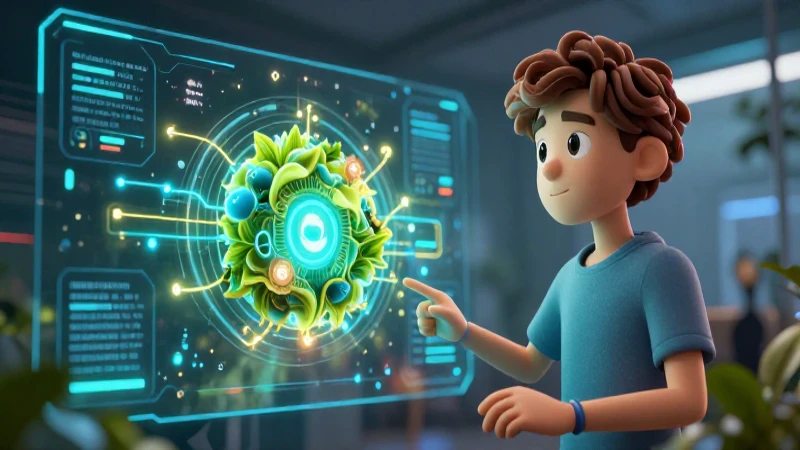Avatar educativo futurista con estética premium