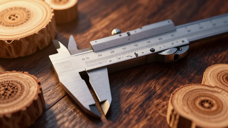 Texturas de madera detalladas con calibres científicos