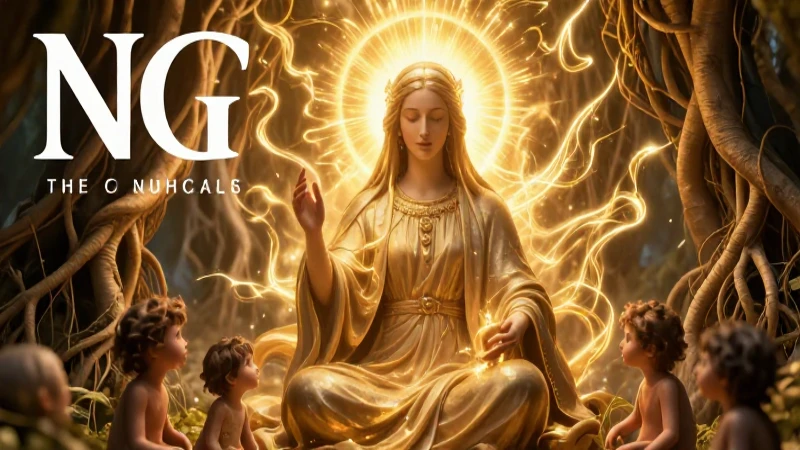 Madre radiante, serenidad y compasión en luz