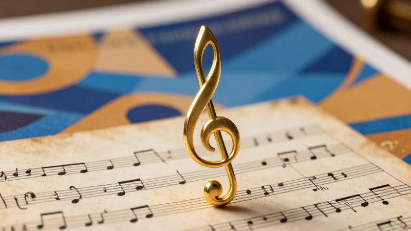 Madrigales: Ejemplos Clásicos y Modernos para Disfrutar 6 Clave dorada sobre música con fondo geométrico