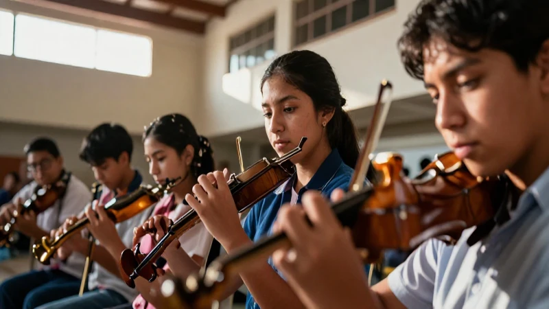Madrigales: Ejemplos Clásicos y Modernos para Disfrutar 5 Estudiantes mexicanos modernos bajo luz dorada