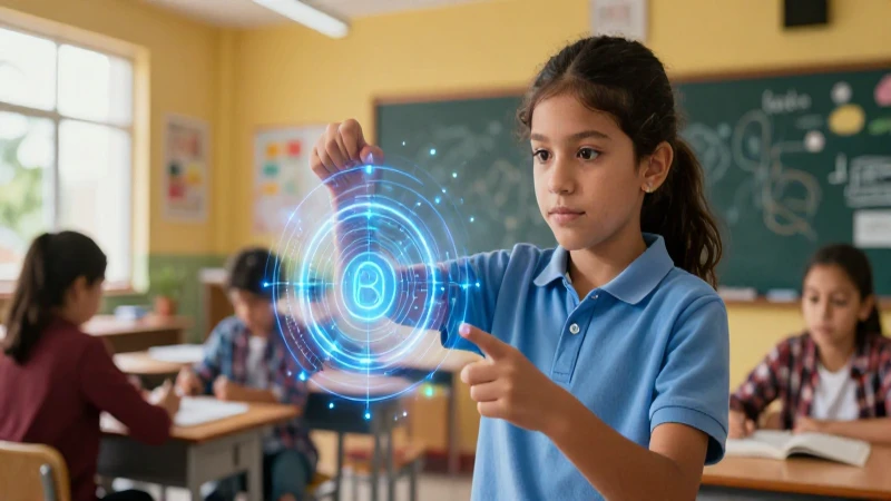 Estudiante interactúa con vector educativo moderno