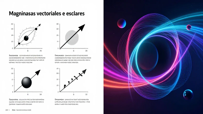 Ilustración clara de magnitudes vectoriales y escalares