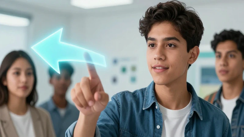 Estudiante mexicano explicando un concepto científico