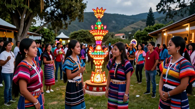 Celebración vibrante en la sierra con moda tradicional