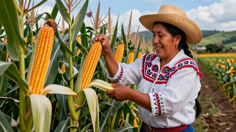 Cultiva maíz en campos vibrantes y tradicionales
