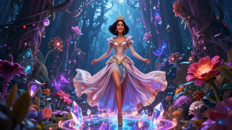 Malaika la Princesa: Un Viaje Mágico a Su Reino Encantado 6 Princesa Malaika en un mágico bosque de cristal