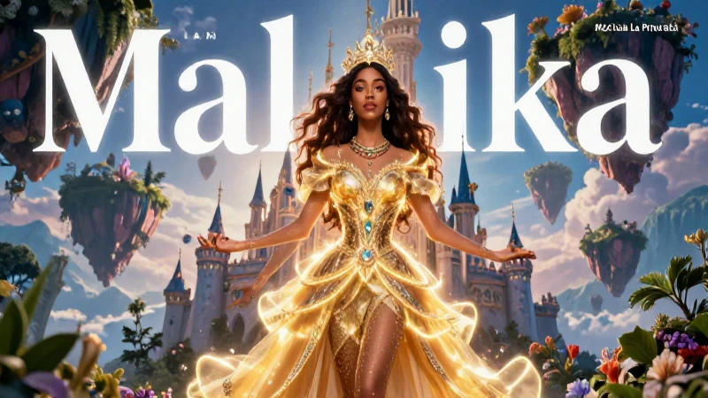 Malaika la Princesa: Un Viaje Mágico a Su Reino Encantado 3 Ilustración digital de Malaika en un castillo mágico