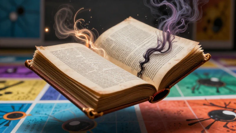 Maleficios: Definición y concepto explicados detalladamente 4 Libro antiguo mágico sobre fondo educativo vibrante