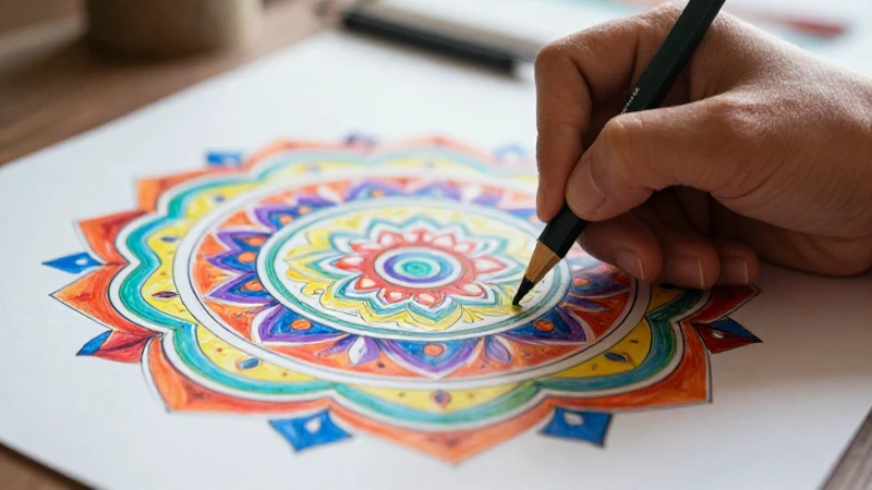 Mano dibuja mandala vibrante y detallado