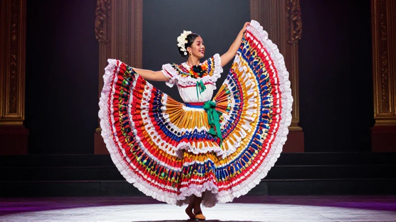 Qué sientes al experimentar una manifestación artística 5 Danzante mexicana folklórica vibrante en escena
