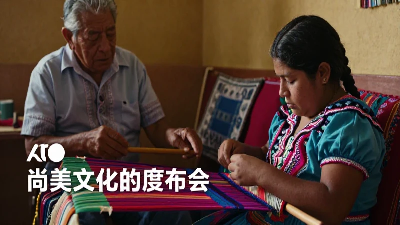 Abuelo mexicano enseña tejido tradicional vibrante