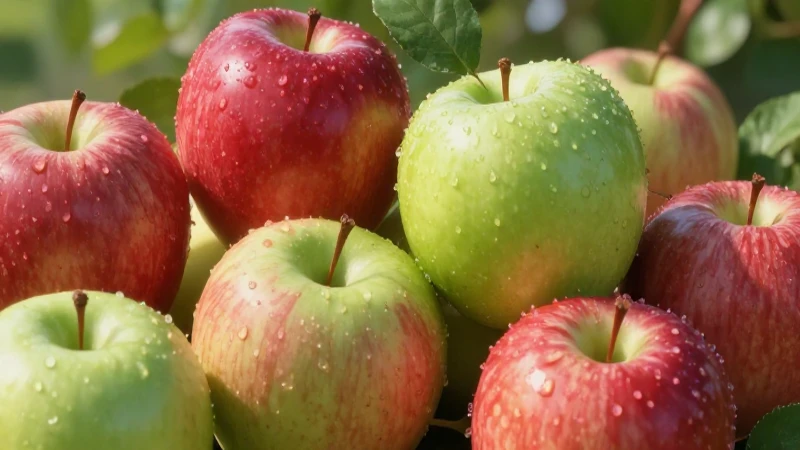 Manzana fresca vibrante con fondo natural detallado