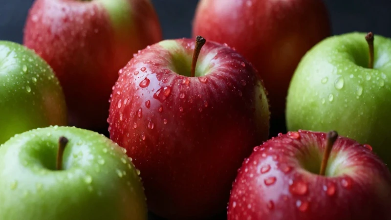 Manzanas rojas y verdes, vibrantes y detalladas