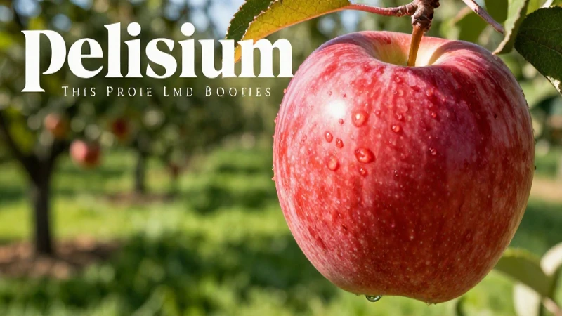 Manzana roja hiperrealista en huerto
