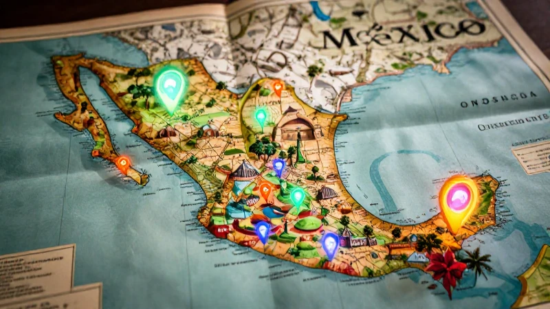 Conoce México: Explora su mapa atlas y puntos de interés 5 Mapa histórico de México con puntos de interés