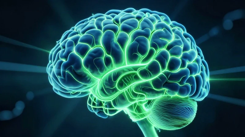 Cerebro estilizado y vibrante con mapa conceptual brillante