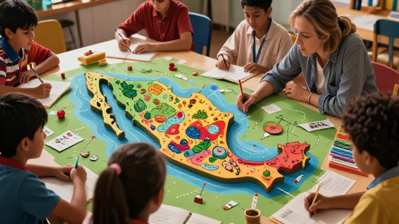Cómo crear archivos conceptuales efectivos en un mapa 6 Maestro enseña a niños sobre México 3D