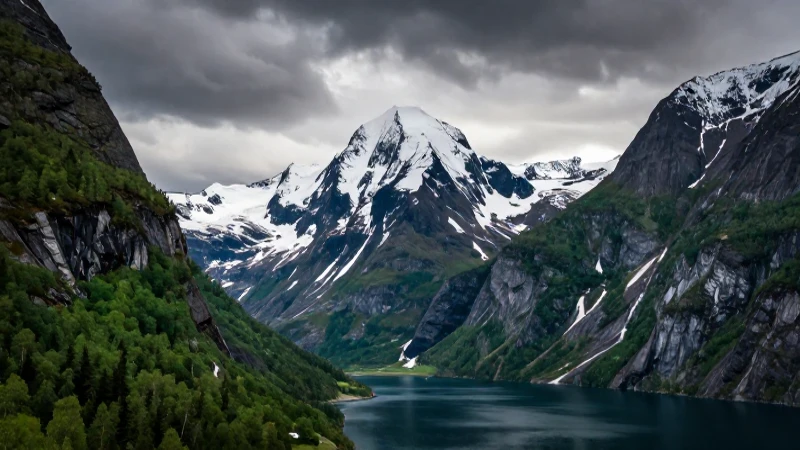 Conoce Europa: un viaje por su diversidad geográfica 3 Fiordo nórdico dramático con picos nevados