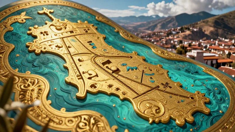 Mapa Inca vibrante en Cusco con estilo cinematográfico