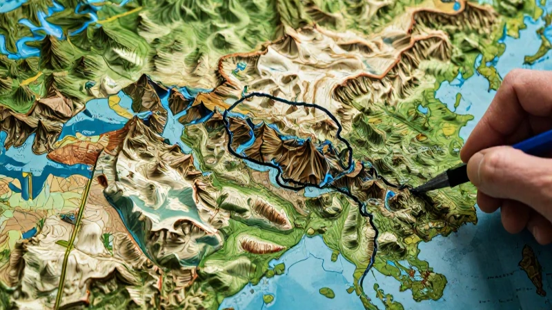 Mapa físico: definición, elementos y concepto esencial 8 Mapa topográfico vibrante, realista y dinámico
