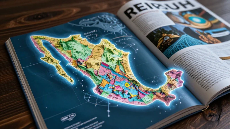 Mapa de México futurista y educativo