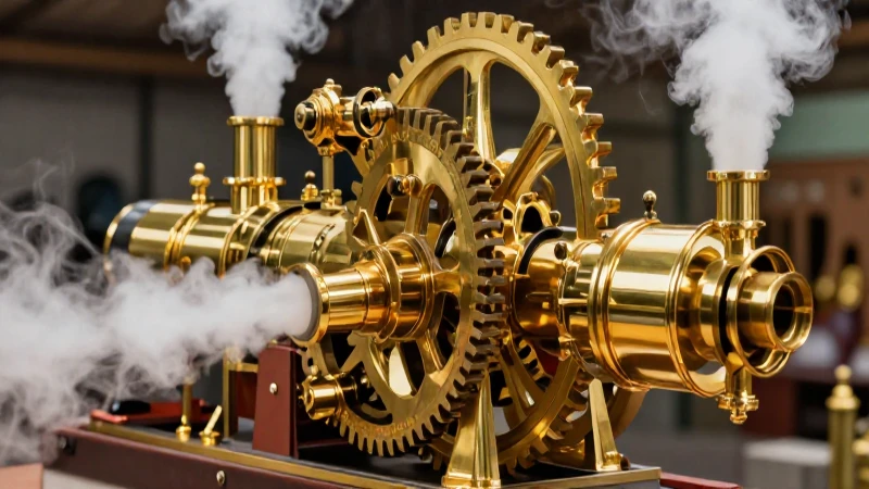 Máquinas de vapor: La revolución de la máquina de vapor 3 Máquina de vapor de latón detallada, vibrante y precisa