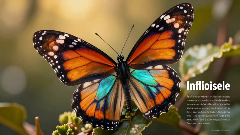 Mariposa iridiscente, arte visual detallado y educativo