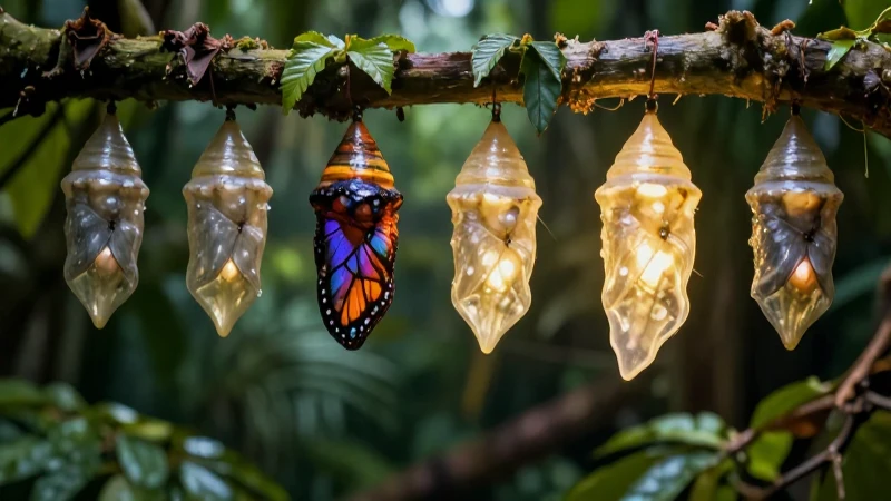 Quieres saber sobre mariposas, su hábitat y ciclo de vida 5 Transformación vibrante de mariposa en un entorno exuberante