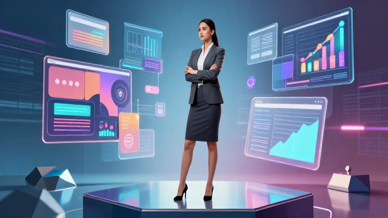 Marketing: Qué es, para qué sirve y estrategias efectivas 5 Mujer ejecutiva rodeada de datos futuristas