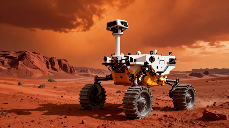 Marte: Planeta, características y curiosidades Impresionantes 4 Marte: paisaje extremo con rover detallado