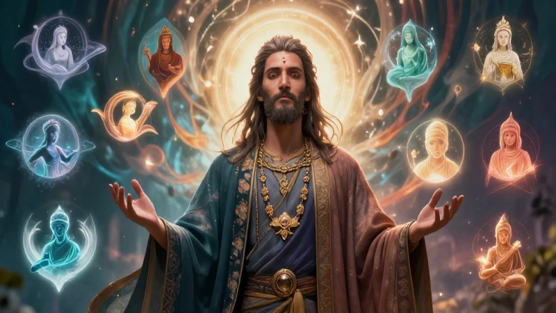 Impactante figura espiritual y culturas globales detalladas
