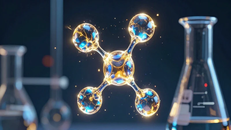 Qué es la masa molecular y su importancia científica 3 Estructura cristalina vibrante en frasco moderno