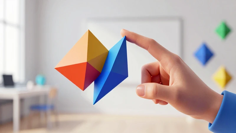 Aprende Matemáticas de 1º de secundaria fácil y divertido 3 Formas geométricas dinámicas con mano en estudio minimalista