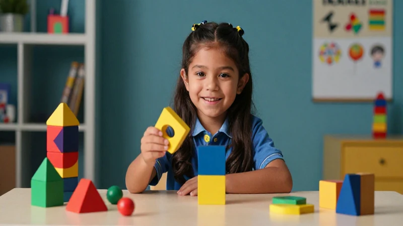 "Aprende Matemáticas 3 de forma creativa y recreativa" - ¡Con respuestas incluidas! 3 Estudiante mexicano feliz con bloques educativos