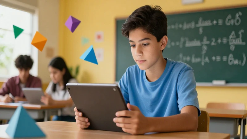 Practica matemáticas de 2º de secundaria con nuestros ejercicios 3 Estudiante mexicano resuelve problemas matemáticos con tablet