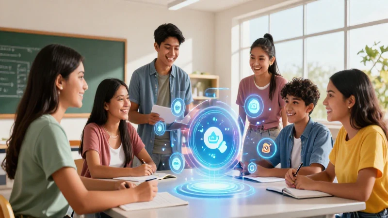 Conoce el mejor material educativo para la nueva escuela mexicana 3 Estudiantes mexicanos interactúan con tecnología educativa holográfica