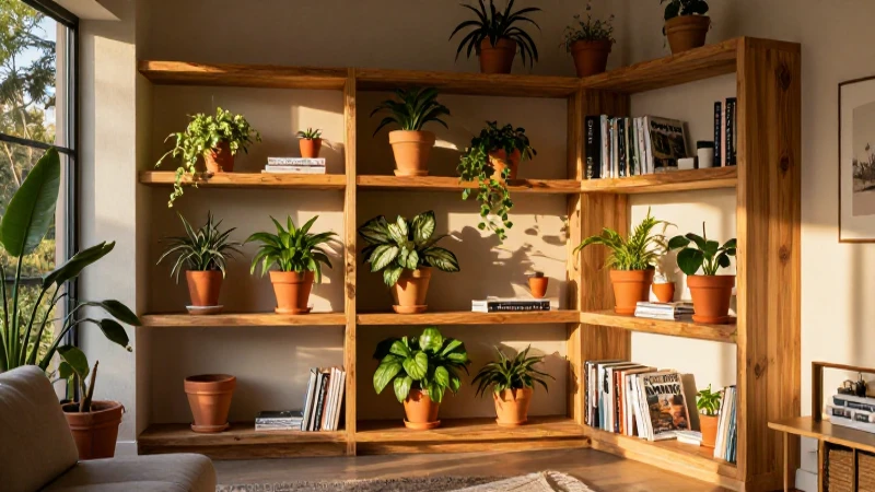 Beneficios del material natural en decoración: Guía completa 4 Rincón rústico moderno con luz dorada y plantas
