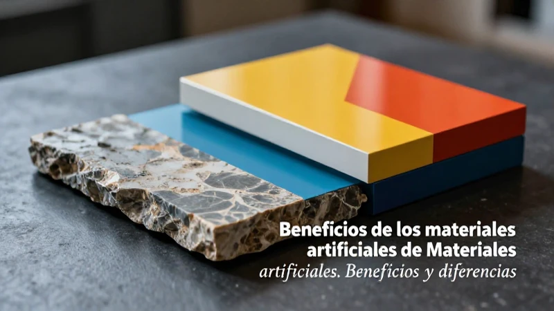 Contraste moderno entre materiales artificiales y naturales