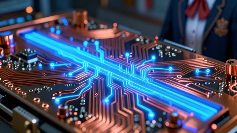 Circuito de cobre con energía y temática mexicana