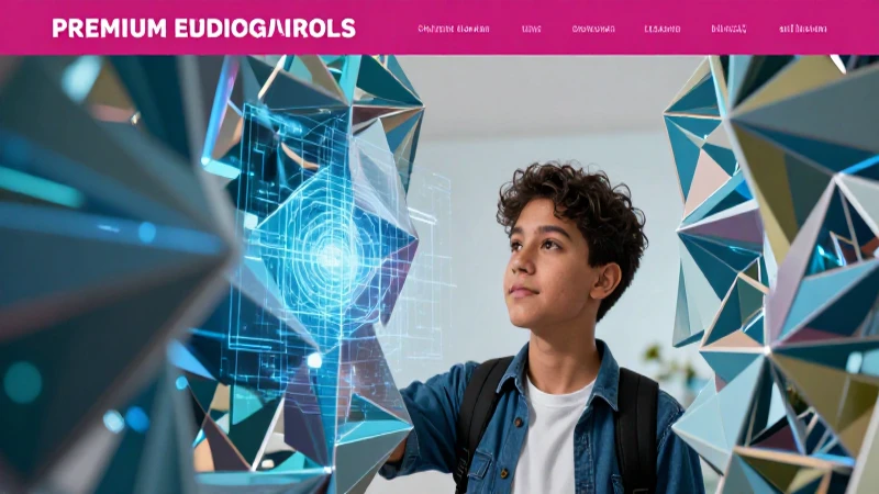 Estudiante mexicano mira estructuras geométricas digitales