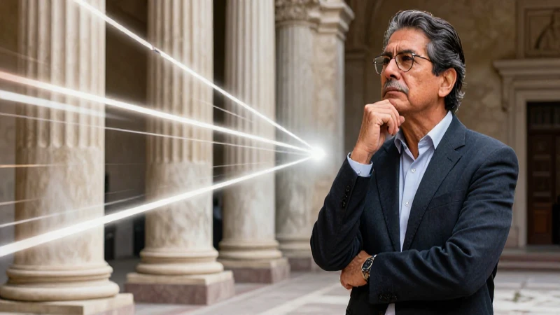 Mayéutica: Definición, desarrollo y concepto explicado 7 Educador mexicano, columnas y luz conceptual